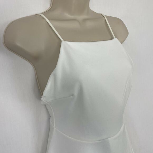 Missguided Dress Womens 4 Ivory Skater Short Mini Spaghetti Strap Sleeveless New - Picture 5 of 11